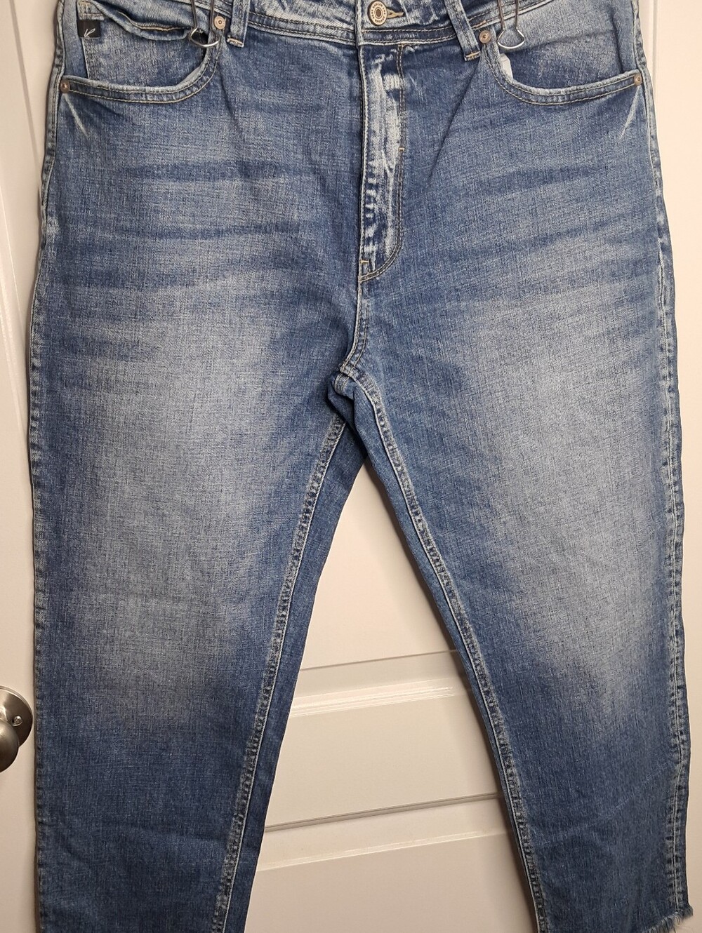KanCan High Rise Straight Ankle Jeans with Frayed Fringe Hem Size 15/31
